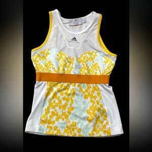 adidas Stella McCartney Womens Activewear Top Barricade 36 White Yellow Racer S